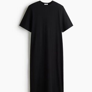 H&M EDITION Shoulder-pad T-shirt dress black